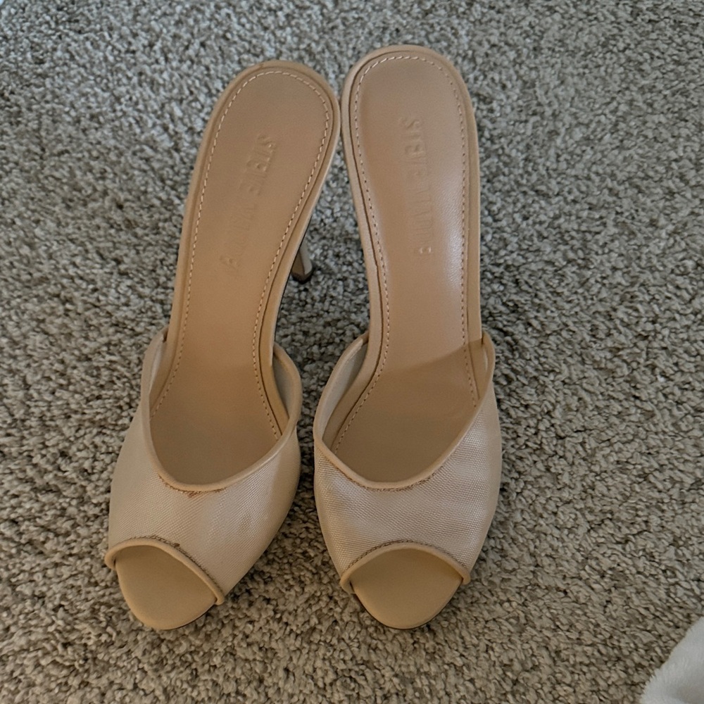 Steve Madden Cream Open-Toe Heels